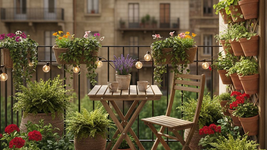 Balkon gestalten: Pflanzen und Möbel für kleine Flächen